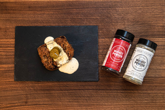 White Label Fried Chicken with Red and White Label Musket Powder