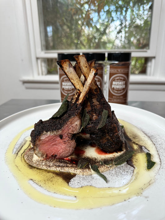 Rack of Lamb and Brown Label