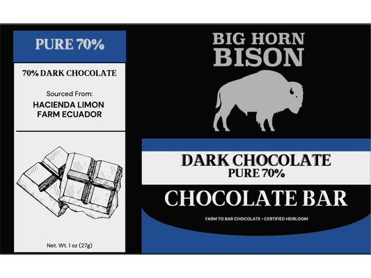 Big Horn Bison Pure 70% Dark Chocolate